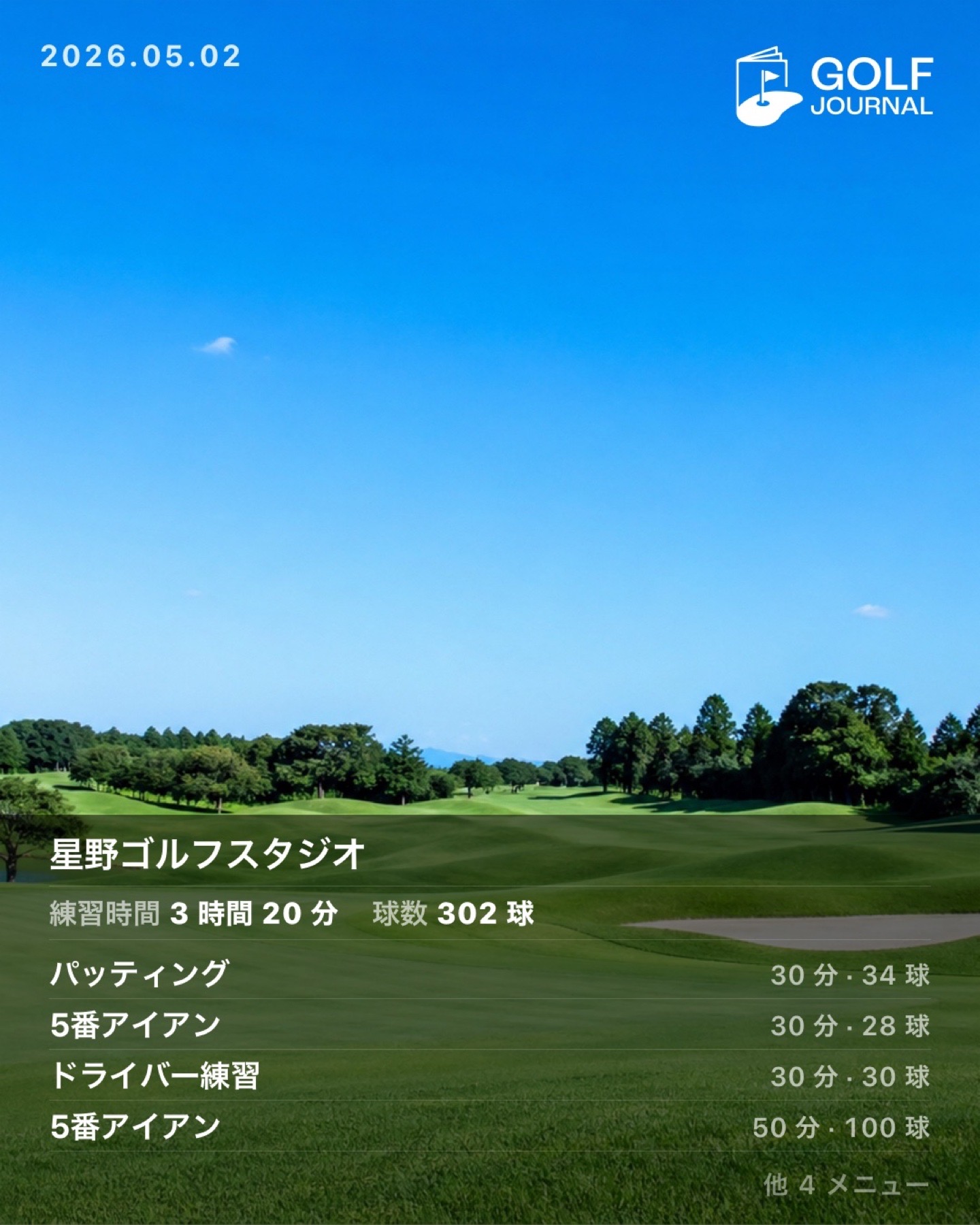 練習記録のシェアカード